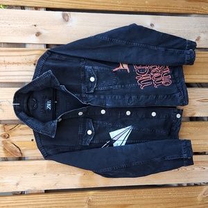 ZARA GRAFFITI BLACK DENIM